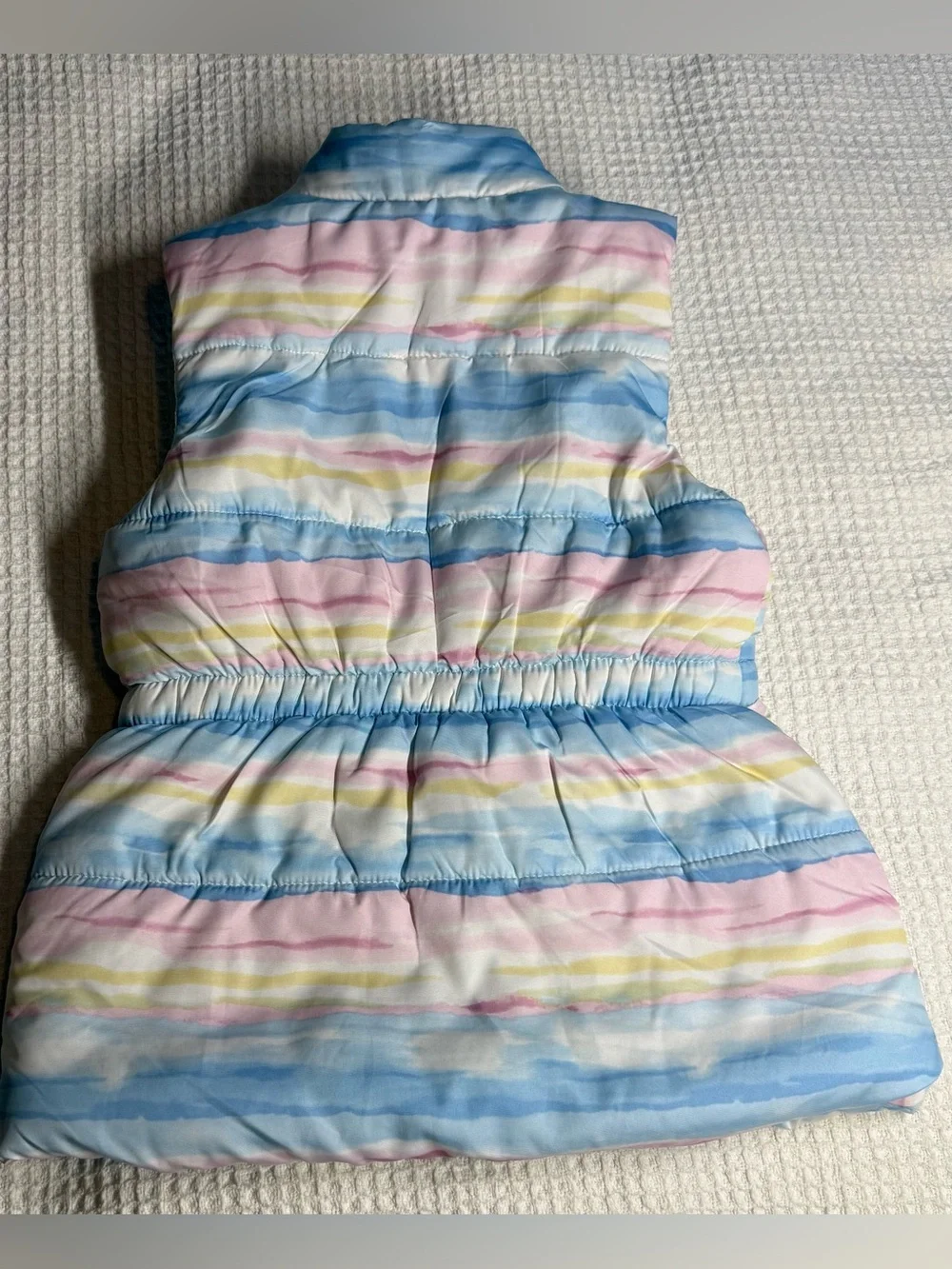 Calvin Klein Jeans Pastel Striped Puffer Vest - Blue, Pink, Yellow
